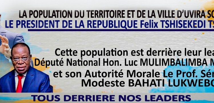 Sud-Kivu : Un meeting de prière pour la RDC et de soutien à l’honorable Luc Mulimbalimba annoncé ce samedi 22 Mai à Uvira