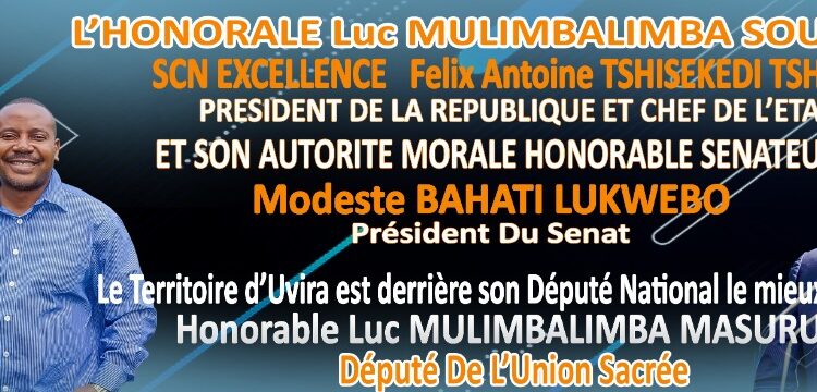 Sud-Kivu : Un meeting de prière pour la RDC et de soutien à l’honorable Luc Mulimbalimba annoncé ce samedi 22 Mai à Uvira